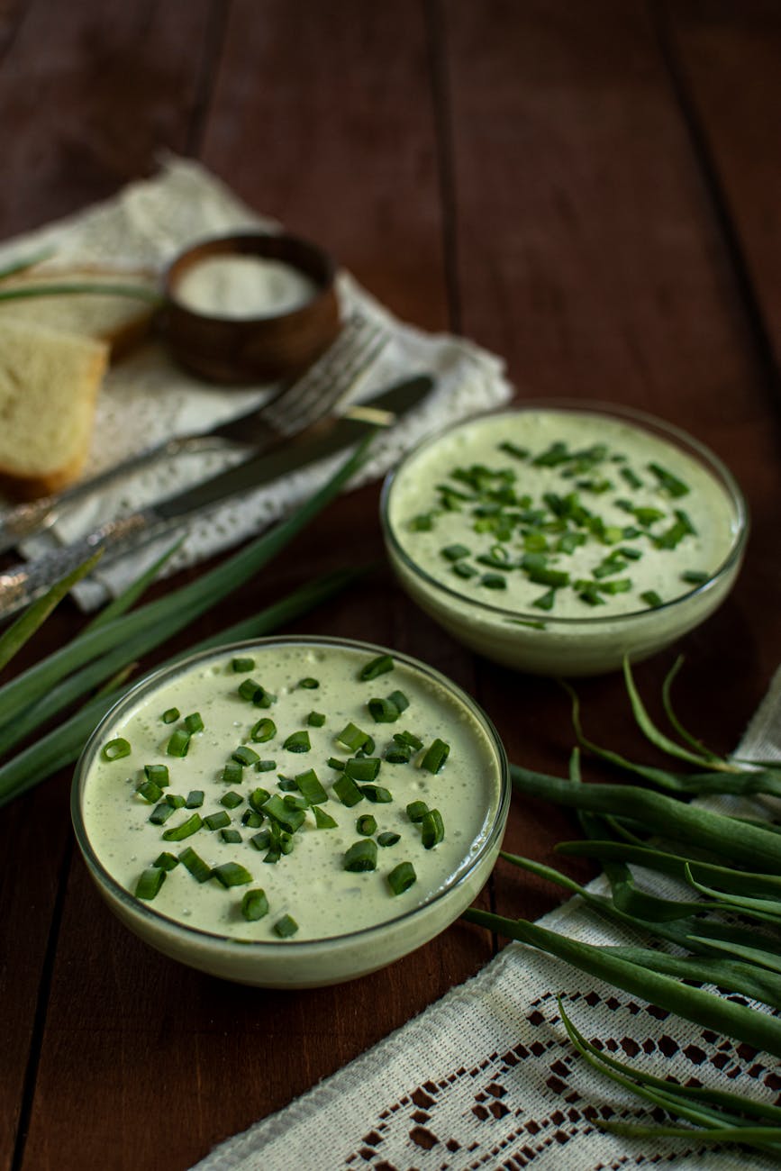 soup sprinkled with spring onions